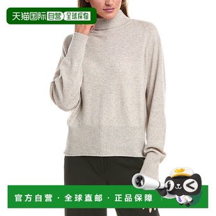 美国奥莱直发 米色 自营Vince Raglan高领羊毛和羊绒混纺毛衣