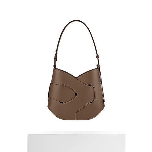 Женская сумка через плечо из телячьей кожи каштанового цвета, европейская прямая рассылка POLENE Nodde Hobo, сумка через плечо