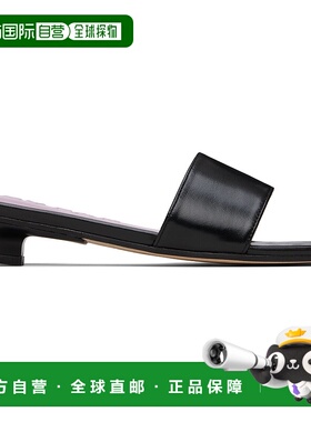 1h可退 香港直邮潮奢 BY FAR 女士 黑色 Ceni Creased Leather 凉