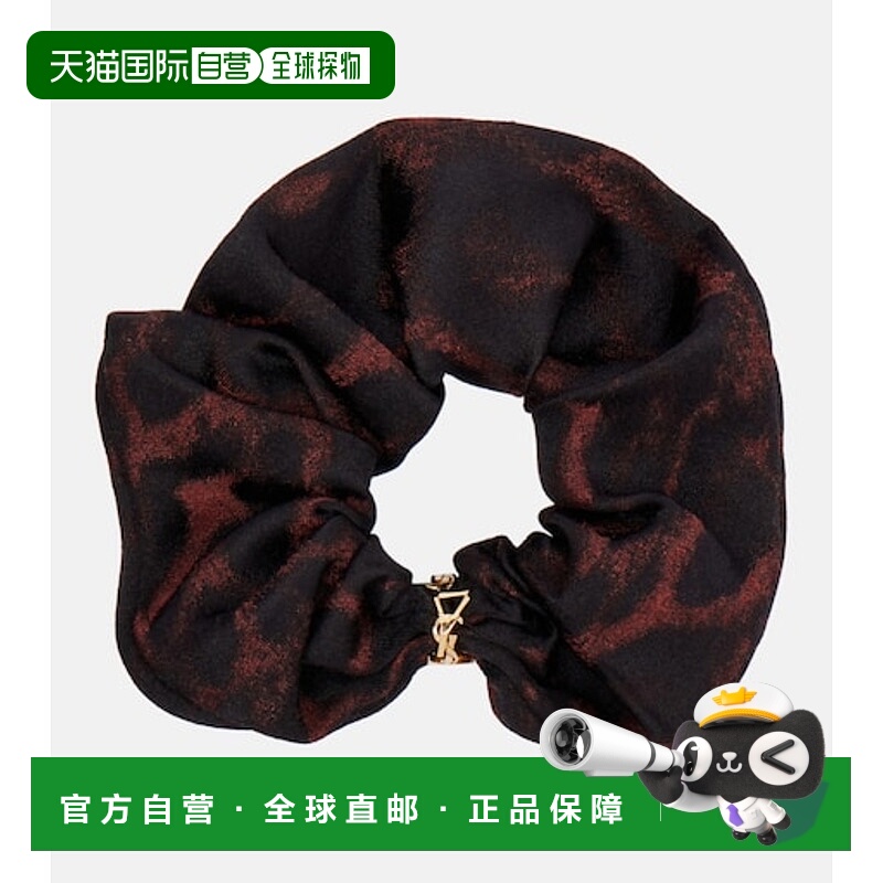 1h可退 香港直邮Saint Laurent 圣罗兰 女士 印花真丝羊绒发束