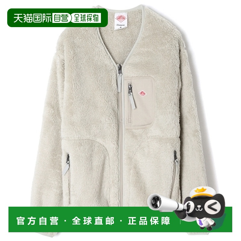 韩国直邮DANTON DTA0358-HPF-ECRU 徽标贴片抓绒拉链夹克