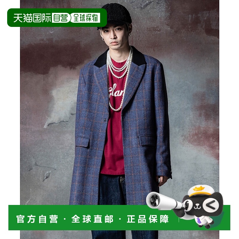 1h可退 日本直邮glamb 中性款无扣羊毛混纺长款大衣 GB0324/JKT14