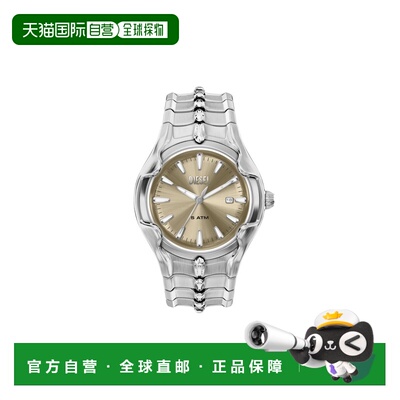 自营欧洲直邮Diesel迪赛 Vert男士银灰色精钢三针日历腕表44mm
