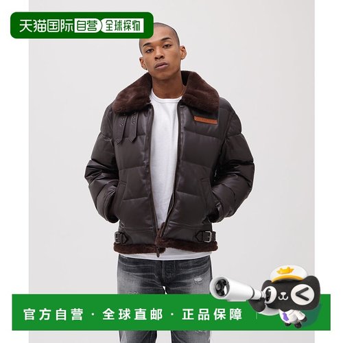 日本直邮AVIREX 皮革羽绒飞行夹克 [AV1129EM018694]羽绒服外套