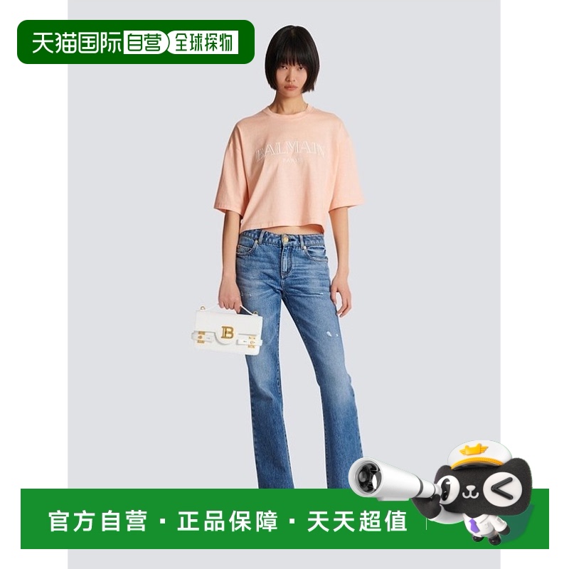 香港直邮BALMAIN 女士衬衫 CF2EE020BC74KDB AW2024 花色 圆领短T