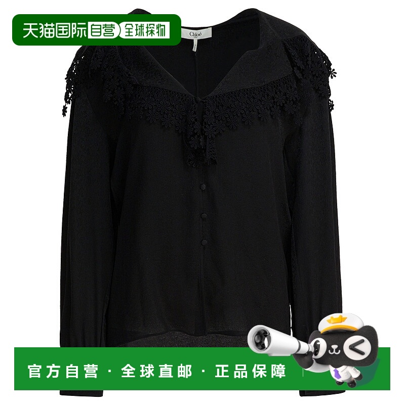 1h可退 香港直邮CHLOÉ 女士衬衫 CH25WHT15332001BLACK AW2025 黑