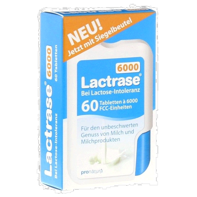 欧洲直邮德国乐迪士Lactrase 6000FCC乳糖酶片 60粒/盒