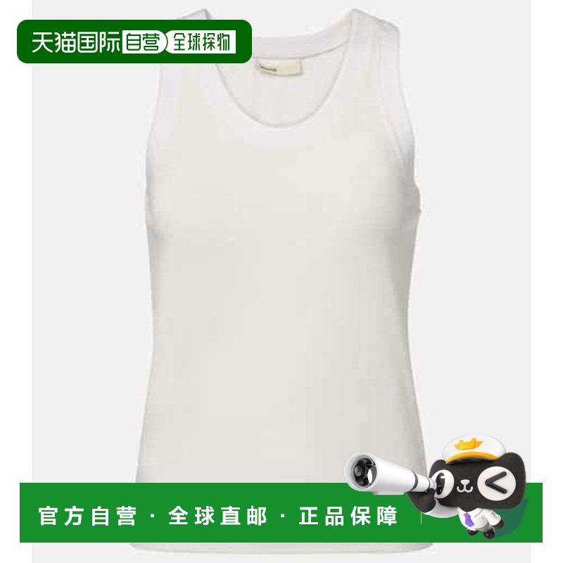 1h可退 香港直邮KHAITE 女士 Isha 棉混纺针织背心上衣 white白色