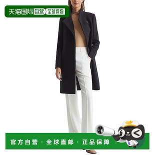 Blend Mid Length 自营Reiss navy Wool Coat 美国奥莱直发 Mia