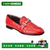 tod 美国奥莱直发女鞋 sTOD 自营 双T绗缝皮乐福鞋 红色 单鞋