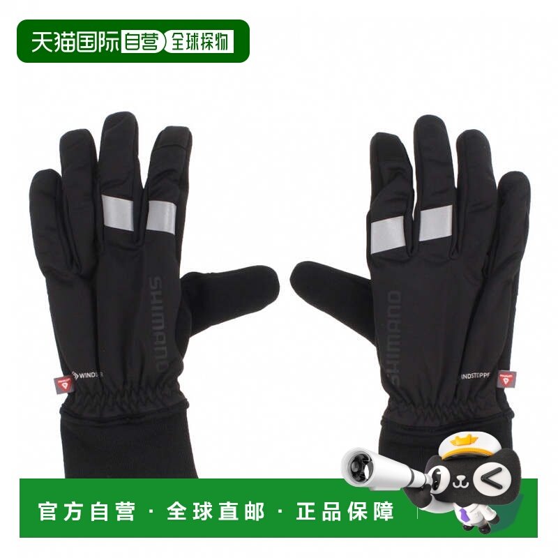 日本直邮Shimano 自行车防风保暖手套 黑色 [SHIMANO官方在线商店