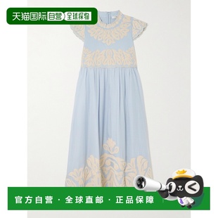 Alexandra 1h可退 女士 海洋 齿纹刺绣棉质中长连衣 香港直邮SEA