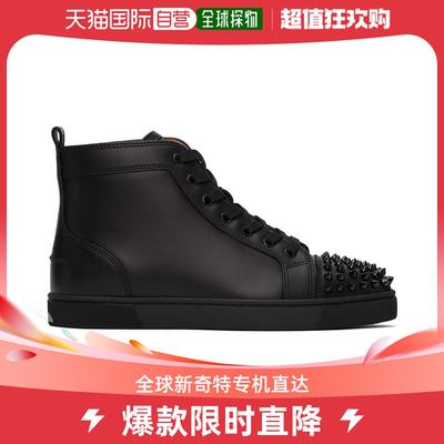 香港直邮潮奢 Christian Louboutin 男士黑色 Lou Spikes 高帮运