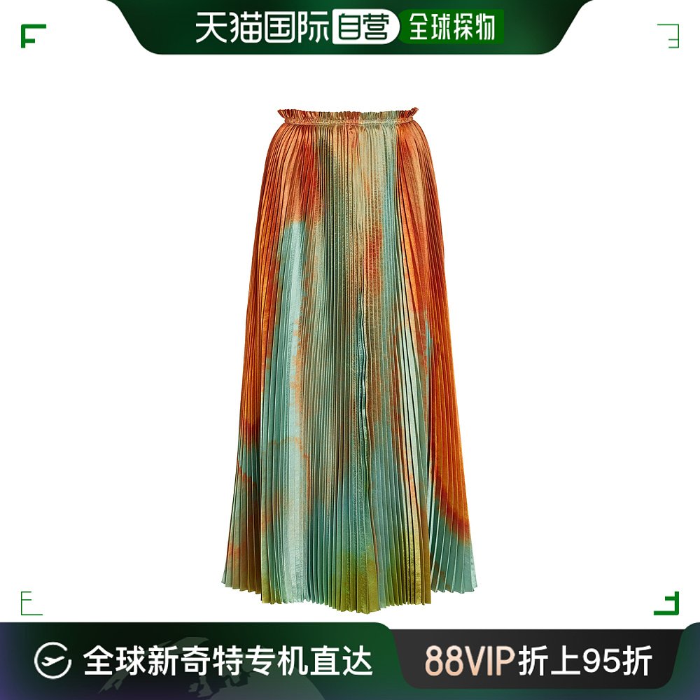 香港直邮潮奢 ULLA JOHNSON女士 Giada褶裥中长半身裙