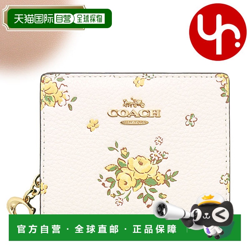 日本直邮Coach蔻驰钱包双折钱包FCAP15CAP15粉笔多色特殊花卉印