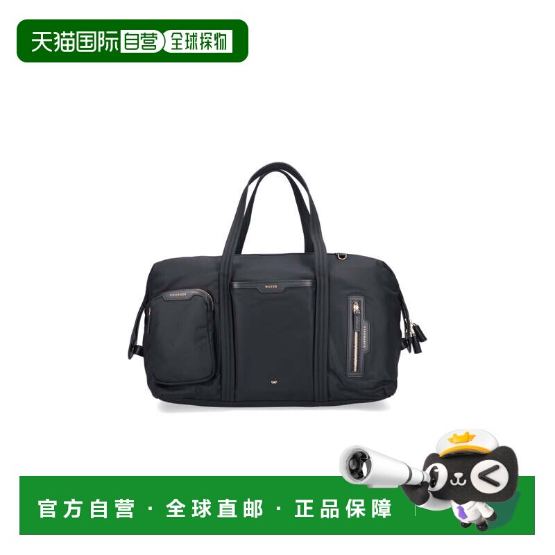 自营anya hindmarch黑色机上Econyl旅行包-黑色 美国奥莱直发