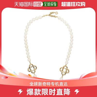 香港直邮潮奢 Casablanca 男士金色 Medium Pearl Logo 项链