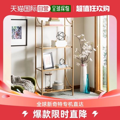 safaviehDiana 4 Tier Etagere - 钢化玻璃/金色 【美国奥莱】直