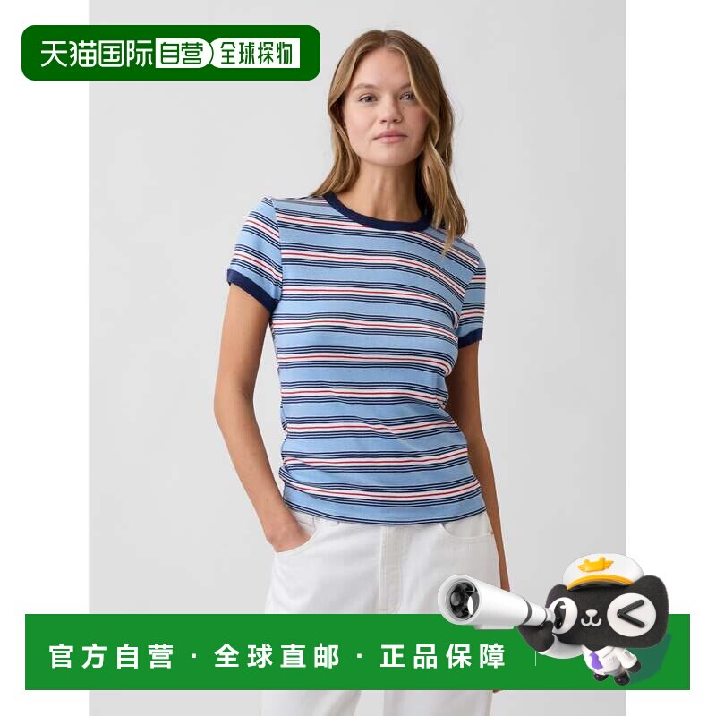 日本直邮GAP W 款现代罗纹圆领T恤短袖女装图片