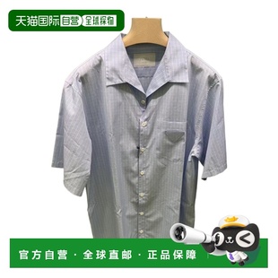 男士 蓝色 衬衫 AW2024 纽扣短 SC79215PDSOOOF0M10 香港直邮PRADA