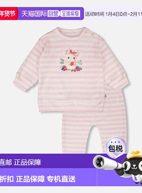 自营deux par deuxCotton Jersey Top and Pants Set White and P