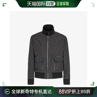 香港直邮潮奢 Fendi 芬迪 男士 夹克黑色布料夹克 FW1165AL07