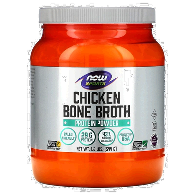香港直发NOW诺奥鸡骨汤蛋白质粉含胶原蛋白544g营养补充易吸收