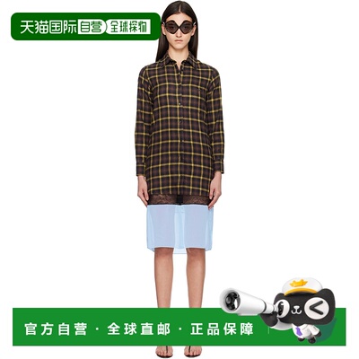 1h可退 香港直邮Coperni 女士 棕色 & 蓝色叠层连衣裙 COPCH72F10