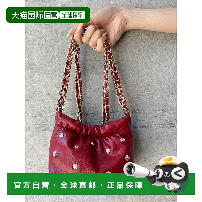 1h可退 日本直邮EVRIS 女士 金属铆钉链条迷你单肩包 3725519005
