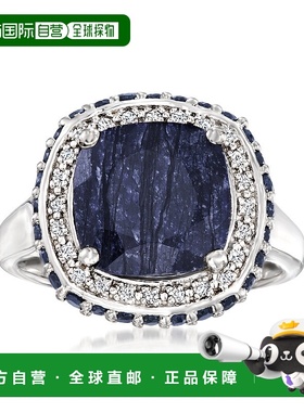自营 ross-simons 罗斯-西蒙斯蓝宝石和 . 925 纯银白色托帕石戒