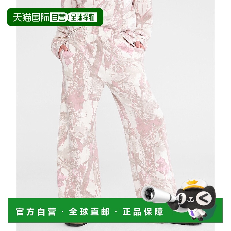 自营Aeropostale Cloud Soft Forest迷彩高腰阔腿运动裤-花白色
