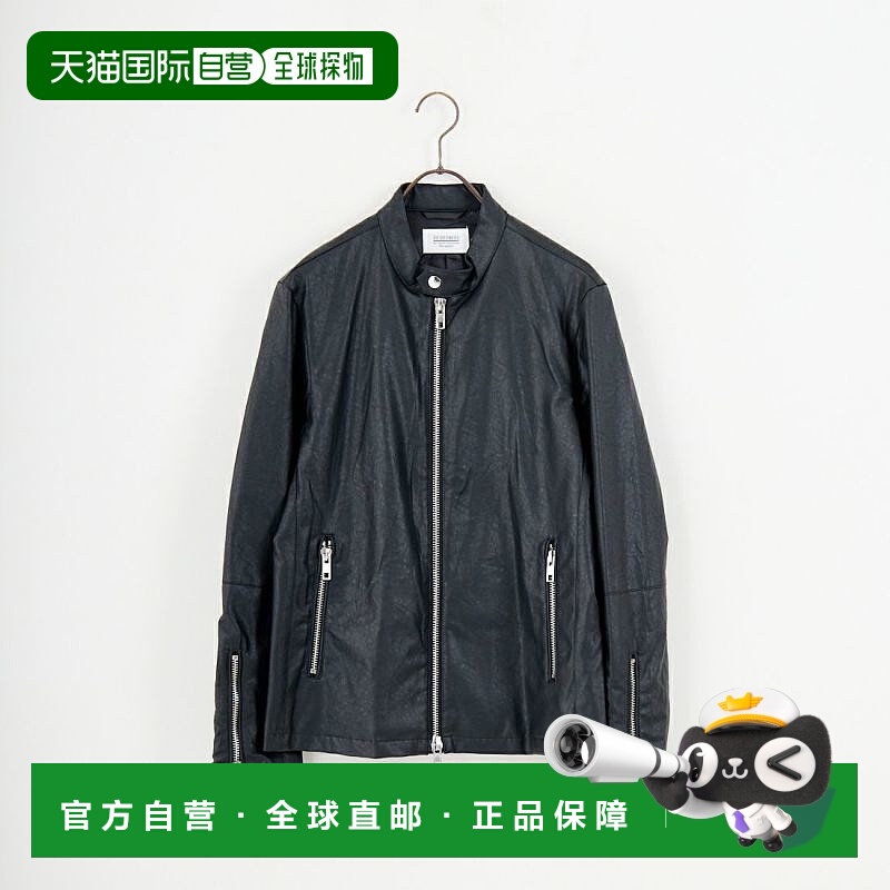 1h可退 日本直邮33Degrees 男装 仿皮单排扣机车夹克 半拉链设计