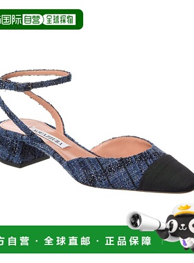 自营 Aquazzura French Flirt 35粗斜纹布和格罗斯格伦打气泵-多