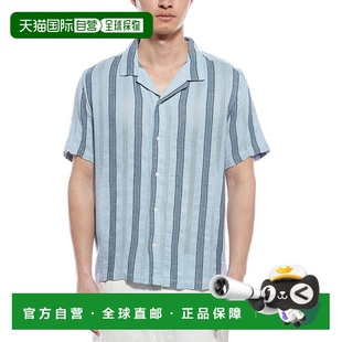 美国奥莱直发新款 蓝色 truth真理亚麻混纺衬衫 自营