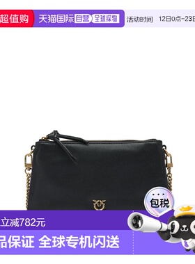 1h可退 香港直邮Pinko 品高 女士 黑色皮革斜挎包 105359A0QOZ99Q