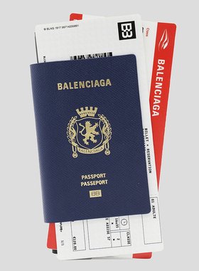 BALENCIAGA 男士钱包 7877772AA3R4734 CO 蓝色 护照钱包