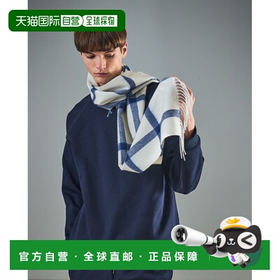 1h可退 日本直邮ABAHOUSE 男女同款 羊毛混羊绒 格纹围巾 日常商