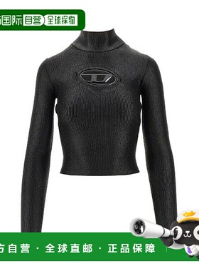 香港直邮Diesel 迪赛 女士 黑色粘胶纤维混纺上衣 A141870QVCE