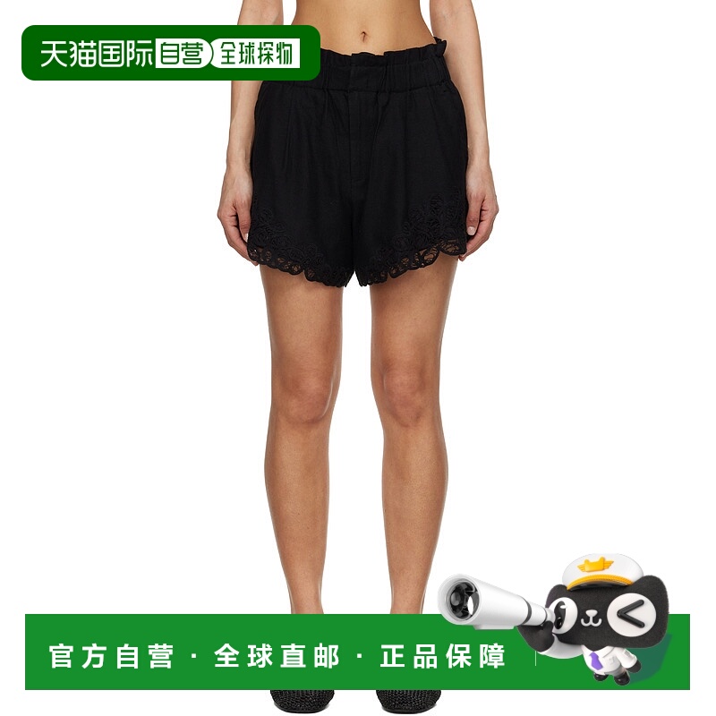 1h可退 香港直邮潮奢 SEA 海洋 女士 黑色 Elke 短裤 SS25092亚麻