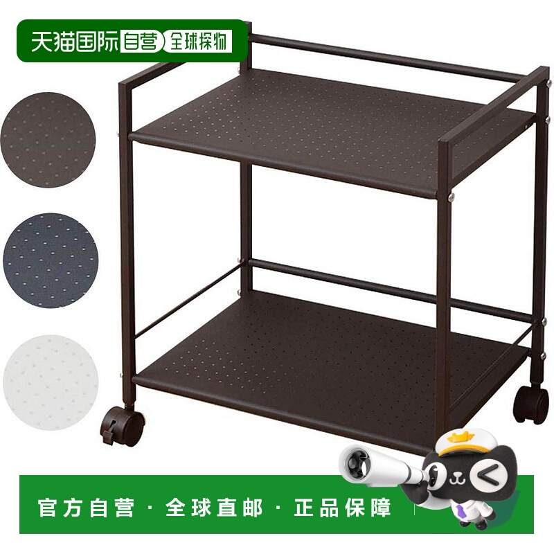 日本直邮山善小型金属置物架带脚轮可移动黑色CPR 50432C(BR)架子