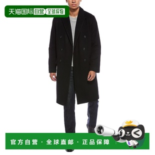 美国奥莱直发 黑色 自营 Vince双排扣羊毛混纺外套