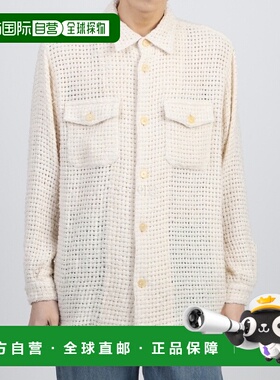 韩国直邮AURALEE自制夏季粗花呢网眼衬衫 白色 A24SS01HM 长袖衬