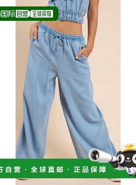 自营sadie & sageIts Pouring Elastic Drawstring Pant In Light