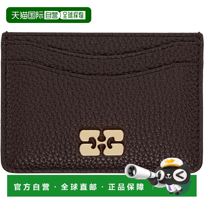 1h可退 香港直邮潮奢 GANNI 甘尼 女士 棕色卡包 A7276 舒适时尚