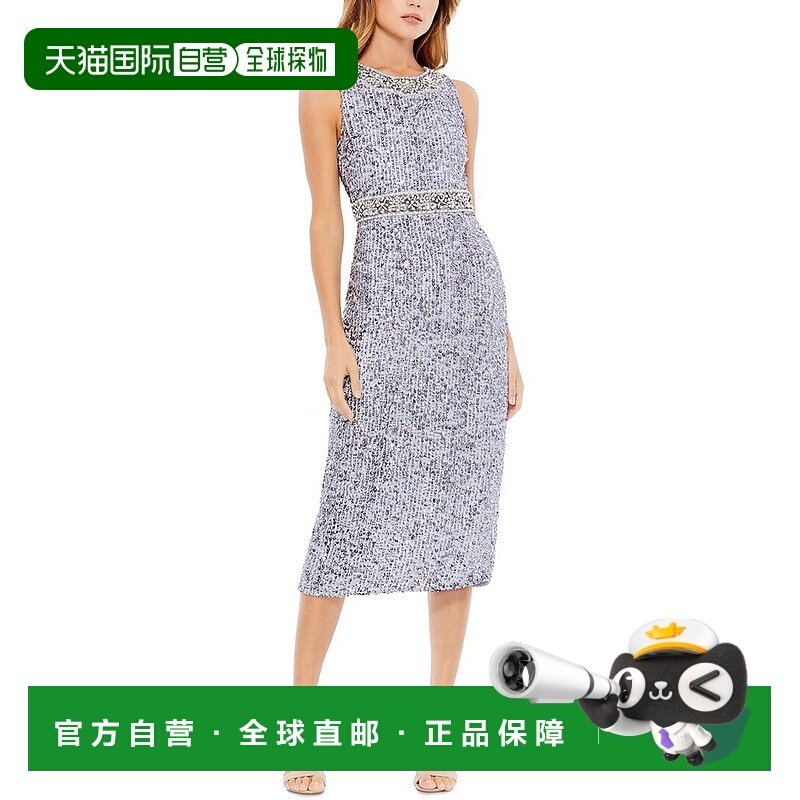 自营Mac Duggal Column Dress - steel 美国奥莱直发