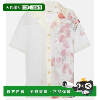 香港直邮KHAITE 女士 Riordan 花朵透视真丝欧根纱衬衫