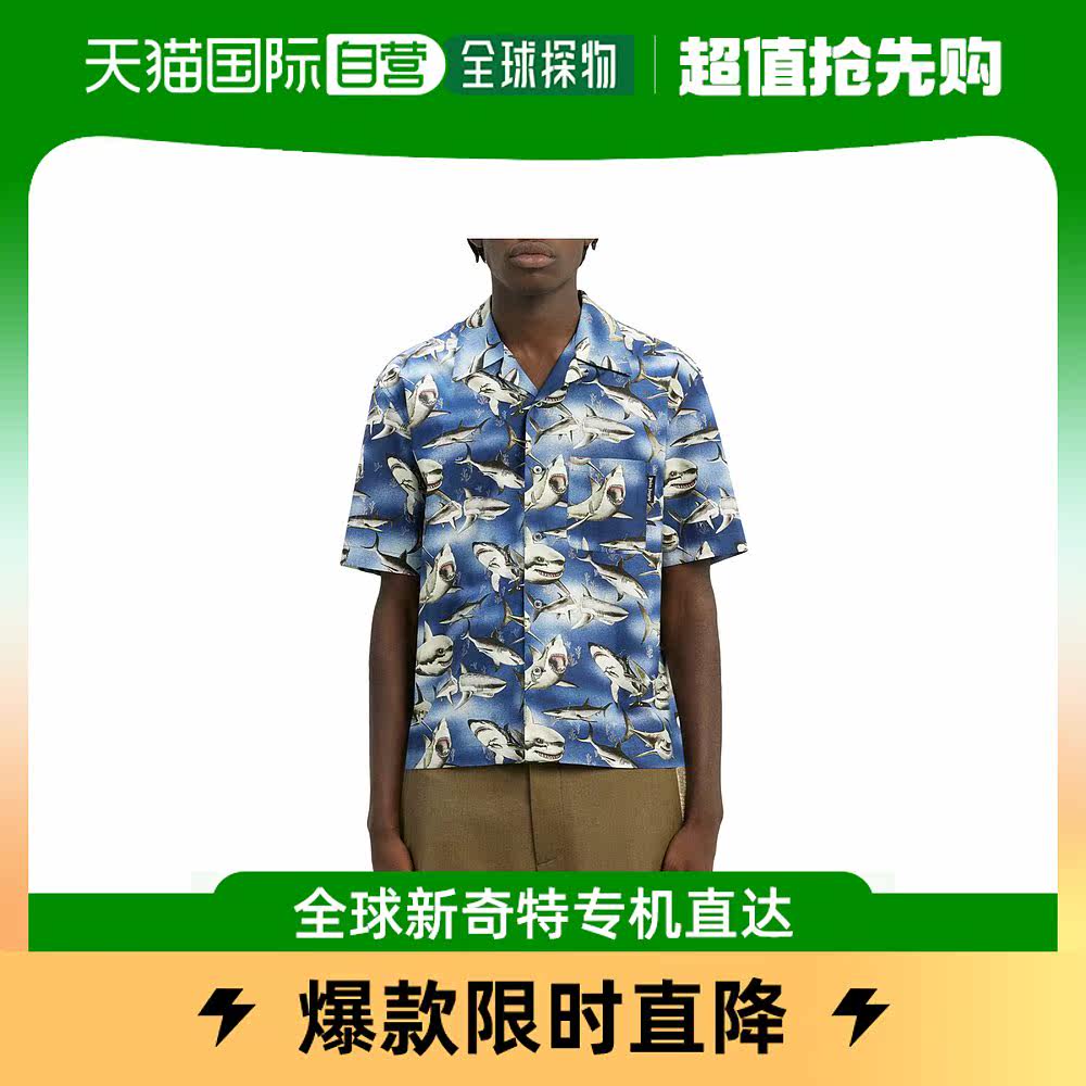 香港直邮潮奢 Palm Angels 男士印花短袖衬衫