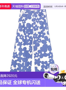 香港直邮Marni 花卉印花牛仔裤 PAMA0514S0UTC462阔腿裤直筒裤