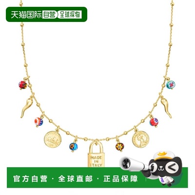 自营Ross-Simons Italian 18kt Gold Over Sterling Charm Neckla