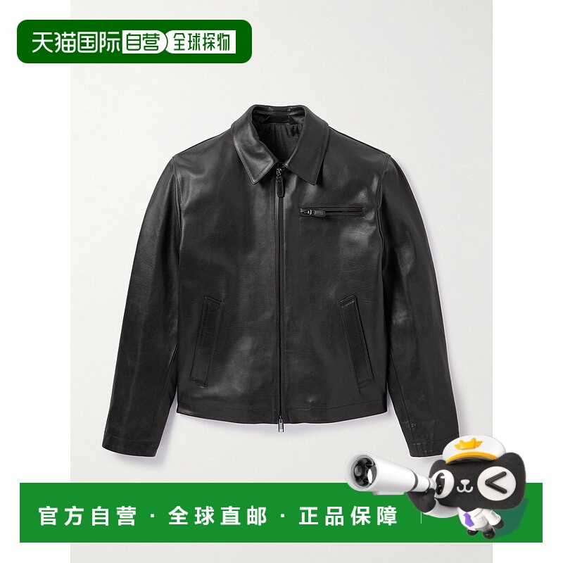 香港直邮潮奢 Brioni 布里奥尼 男士 皮革宽身束腰夹克 PLCI0LOD7